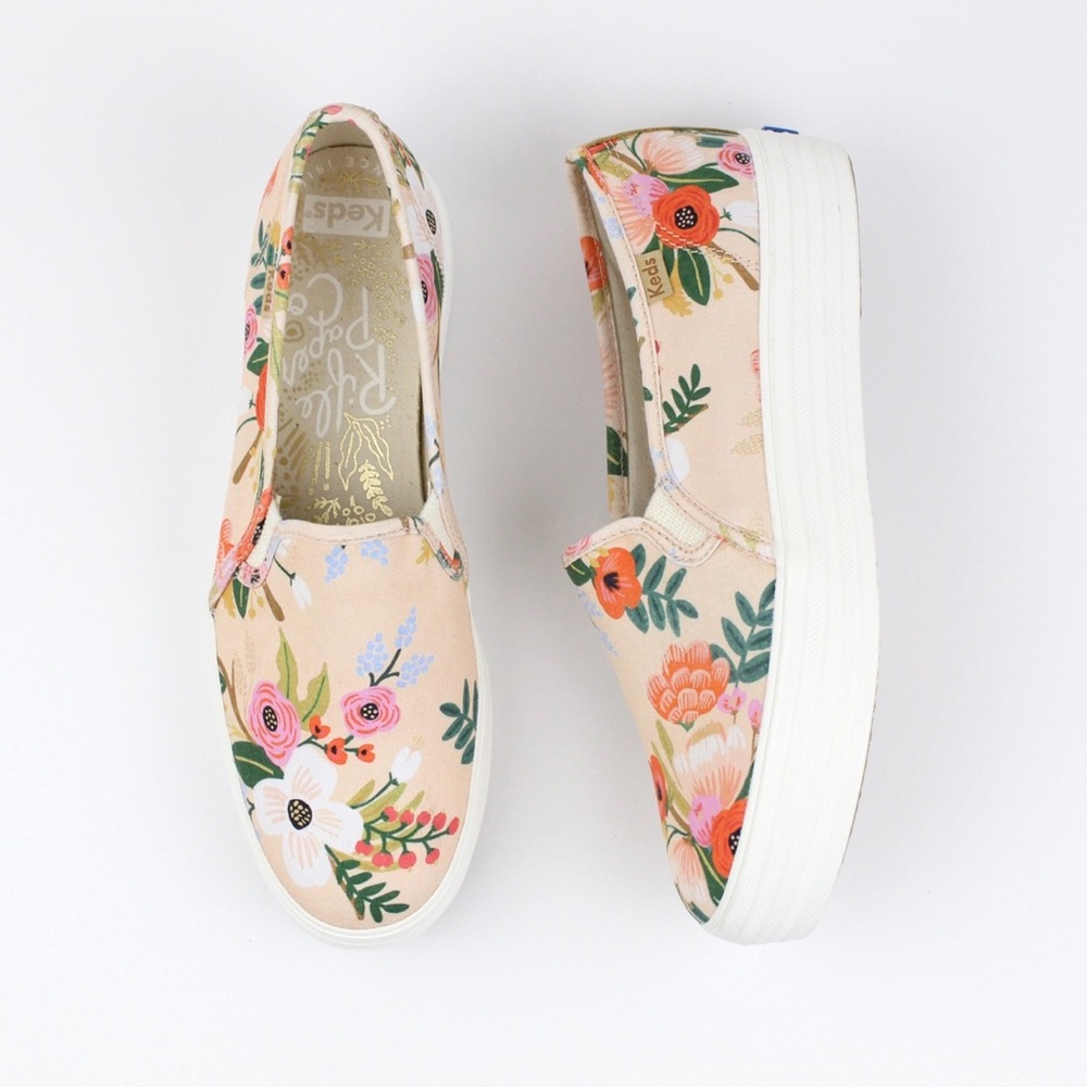 Keds x Rifle Paper Co Lively Floral Canvas Slip On Shoes